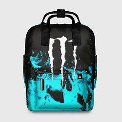 Женский рюкзак Monster energy голубой огонь