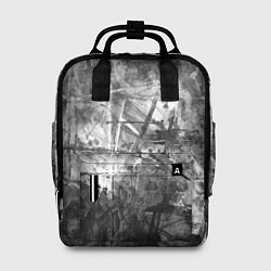 Рюкзак женский Абстракция - grey and white paint strokes, цвет: 3D-принт