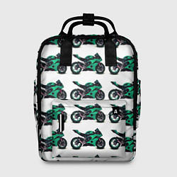 Рюкзак женский Motorcycle turquoise, цвет: 3D-принт