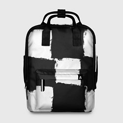 Рюкзак женский Черные квадраты в виде шахматной доски, цвет: 3D-принт