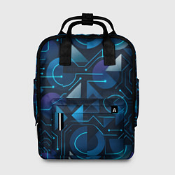 Женский рюкзак Футуристическая сине-фиолетовая абстракция с хакер