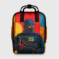 Рюкзак женский Контр-террорист CS 2 поп-арт, цвет: 3D-принт