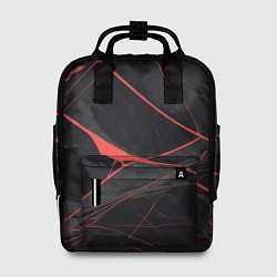 Женский рюкзак Текстура мрамора с красными полосками