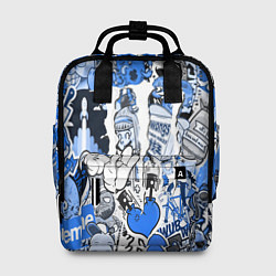 Женский рюкзак Monster energy sticker blue