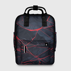 Рюкзак женский Мраморные узоры из переплетений красных линий, цвет: 3D-принт