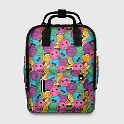 Рюкзак женский Смайлики - паттерн, цвет: 3D-принт