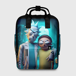 Рюкзак женский Rick with Morty - halloween night, цвет: 3D-принт