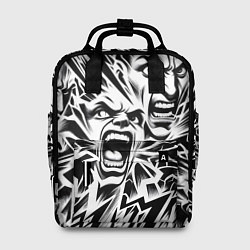 Женский рюкзак Свирепые лица и молнии - нейроарт