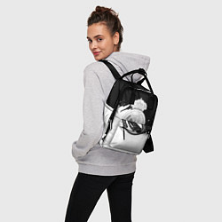 Рюкзак женский Реал Мадрид краски белые штрихи, цвет: 3D-принт — фото 2