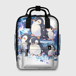 Рюкзак женский Пингвины и лёд, цвет: 3D-принт