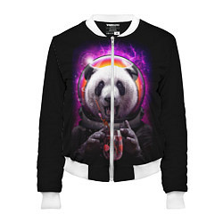 Бомбер женский Panda Cosmonaut, цвет: 3D-белый