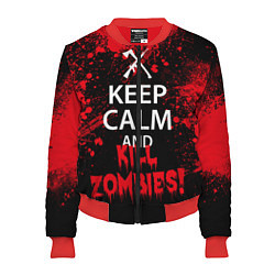 Бомбер женский Keep Calm & Kill Zombies, цвет: 3D-красный