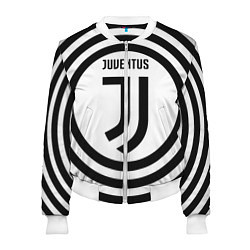 Бомбер женский FC Juventus Round, цвет: 3D-белый