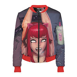 Бомбер женский Ahegao, цвет: 3D-красный