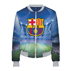 Бомбер женский FC Barcelona, цвет: 3D-меланж