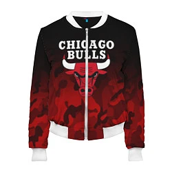 Бомбер женский CHICAGO BULLS, цвет: 3D-белый