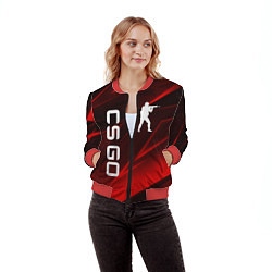 Бомбер женский CS GO, цвет: 3D-красный — фото 2