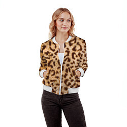 Бомбер женский Леопард, цвет: 3D-белый — фото 2