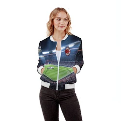 Бомбер женский FC MILAN, цвет: 3D-белый — фото 2