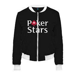 Бомбер женский Poker Stars, цвет: 3D-белый