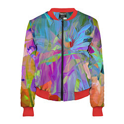 Бомбер женский Abstract color pattern Summer 2022, цвет: 3D-красный