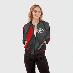 Бомбер женский Toyota sports racing, цвет: 3D-черный — фото 2