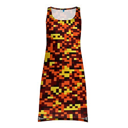 Туника женская Камуфляж пиксельный: оранжевый/желтый, цвет: 3D-принт