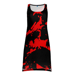 Туника женская Красный на черном, цвет: 3D-принт