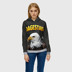 Толстовка-худи женская Dagestan Eagle, цвет: 3D-меланж — фото 2