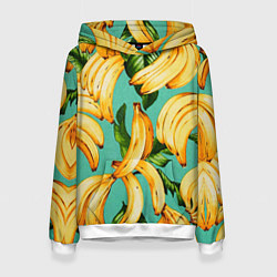 Толстовка-худи женская Банан, цвет: 3D-белый