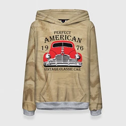 Толстовка-худи женская American retro auto, цвет: 3D-меланж