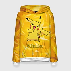 Толстовка-худи женская Pikachu, цвет: 3D-белый