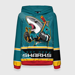 Толстовка-худи женская San Jose Sharks, цвет: 3D-красный