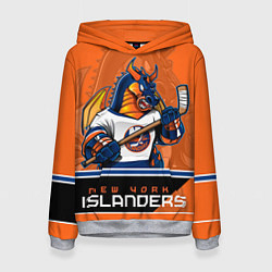 Толстовка-худи женская New York Islanders, цвет: 3D-меланж