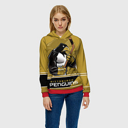 Толстовка-худи женская Pittsburgh Penguins, цвет: 3D-красный — фото 2