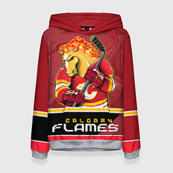 Толстовка-худи женская Calgary Flames, цвет: 3D-меланж