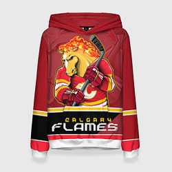 Толстовка-худи женская Calgary Flames, цвет: 3D-белый