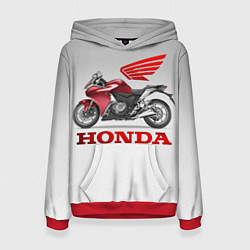 Толстовка-худи женская Honda 2, цвет: 3D-красный