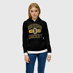 Толстовка-худи женская Boston Bruins: Est.1924, цвет: 3D-белый — фото 2