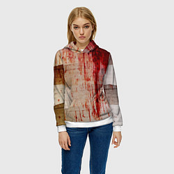 Толстовка-худи женская Бинты 1, цвет: 3D-белый — фото 2