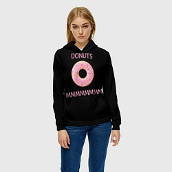 Толстовка-худи женская Donuts, цвет: 3D-черный — фото 2