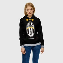 Толстовка-худи женская Juventus: 3 stars, цвет: 3D-меланж — фото 2
