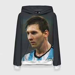 Толстовка-худи женская Leo Messi, цвет: 3D-белый