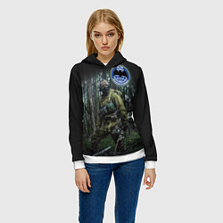 Толстовка-худи женская Военная разведка, цвет: 3D-белый — фото 2