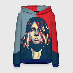 Толстовка-худи женская Kurt Cobain, цвет: 3D-синий