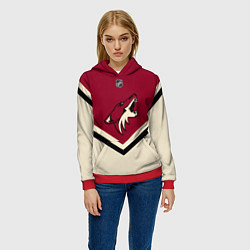 Толстовка-худи женская NHL: Arizona Coyotes, цвет: 3D-красный — фото 2