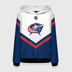 Толстовка-худи женская NHL: Columbus Blue Jackets, цвет: 3D-черный