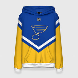 Толстовка-худи женская NHL: St. Louis Blues, цвет: 3D-белый