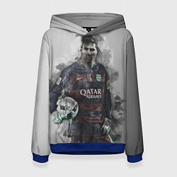 Толстовка-худи женская Lionel Messi, цвет: 3D-синий