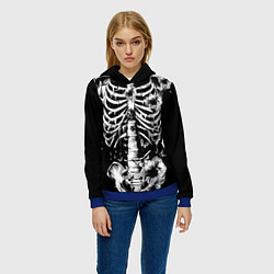 Толстовка-худи женская Floral Skeleton, цвет: 3D-синий — фото 2